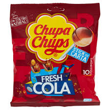 CHUPA CHUPS BUSTA FRESH COLA 10 LOLLIPOP