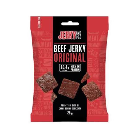 JERKY AND GO BEEF JERKY ORIGINAL SNACK DI CARNE BOVINA AFFUMICATA GR.25
