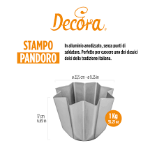 DECORA STAMPO PANDORO ALLUMINIO ANODIZZATO KG. 1 DIAM. CM. 23,5 H.CM. 17