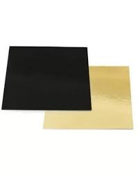DECORA PIATTO TORTA QUADRATO ORO/NERO CM. 32X32 CONFEZIONATO