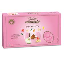 MAXTRIS CONFETTI CIOCOMANDORLA MIX FRUTTA BIANCHI VERSIONE ROSA KG.1