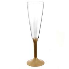 FLUTE IN PLASTICA COLORE ORO CONFEZIONE PZ. 6