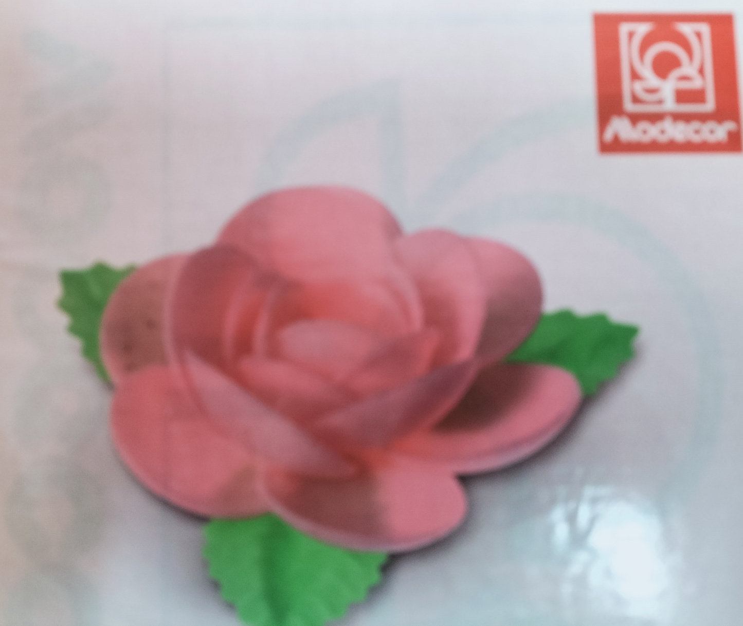 MODECOR MAGNOLIA ROSA CON FOGLIE IN CIALDA (13051B)