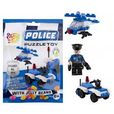 SWEET 'N FUN POLICE PUZZLE TOY CON JELLY BEANS