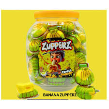 ZUPPERZ CARAMELLE GOMMOSE A FORMA DI BANANA RIPIENA FRIZZANTE