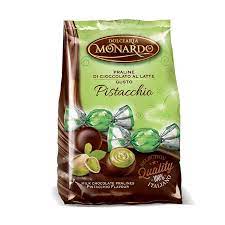 MONARDO PRALINE CIOCCOLATO AL LATTE GUSTO PISTACCHIO GR. 100