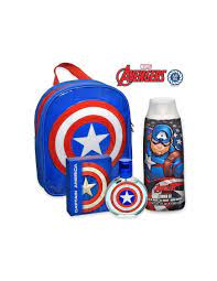 ZAINO CAPITAN AMERICA + SHOWER GEL  EAU TOLILETTE