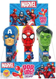 BIP POP UPS MARVEL DISPENSER CON LOLLIPOP GR. 10