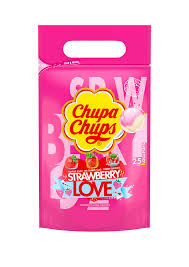CHUPA CHUPS BUSTA LOVE FRAGOLA GR. 120 10 LOLLIPOP