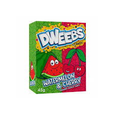 DWEEBS CANDY WATERMELON & CHERRY FLAVOUR CRUNCHY SWEETS GR. 45