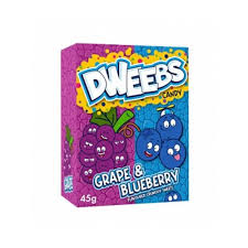 DWEEBS CANDY GRAPE & BLUEBERRY FLAVOUR CRUNCHY SWEETS GR. 45