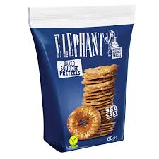ELEPHANT SEA SALT BAKED SQUEEZED PRETZEL  VEGANO - GR. 80