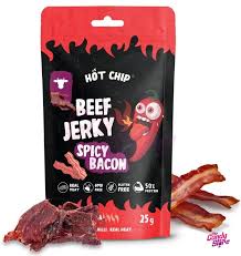 HOT CHIP BEEF JERKY SPICY BACON GR. 25