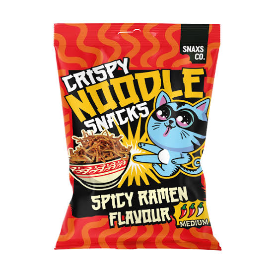 SNAXS CO CRISPY NOODLE SNACKS SPICY RAMEN FLAVOUR MEDIUM GR.60