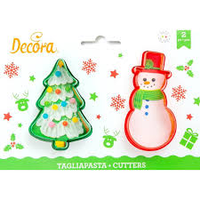 DECORA TAGLIAPASTA BABBO NATALE-ALBERO DI NATALE PZ. 2