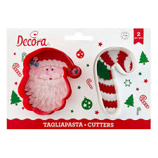 DECORA TAGLIAPASTA BABBO NATALE-CANDY CANE PZ. 2