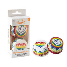 DECORA PIROTTINI MUFFIN-CUPCAKE RAINBOW LOVE PZ. 36