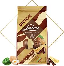 LAICA BICIOK PRALINE CIOCCOLATO AL LATTE E BIANCO RIPIENO NOCCIOLA GR. 90