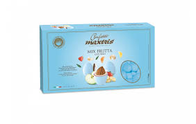 MAXTRIS CONFETTI CIOCOMANDORLA MIX FRUTTA BIANCHI VERSIONE CELESTE KG.1