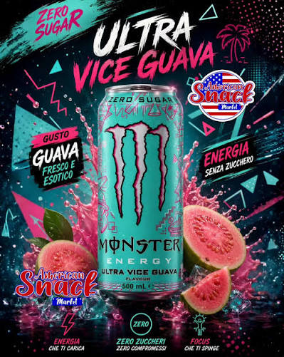 MONSTER ENERGY ULTRA VICE GUAVA ZERO ZUCCHERI ML.500