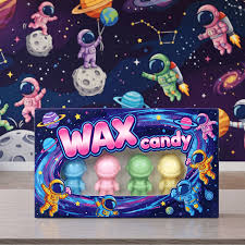 NUBBE ASTRONAUTS WAX CANDY CARAMELLE A FORMA DI ASTRONAUTA RIPIENE CARAMELLA GEL GR.24