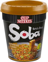 NISSIN CUP NOODLES SOBA JAPANESE CURRY WOK STYLE PRONTI IN 3 MINUTI GR. 90