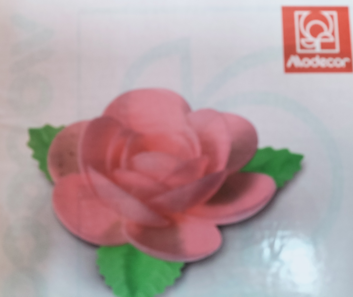 MODECOR MAGNOLIA ROSA CON FOGLIE IN CIALDA  (13051B)