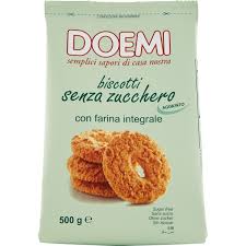 DOEMI BISCOTTI SENZA ZUCCHERO, FARINA INTEGRALE SENZA LATTOSIO GR. 500