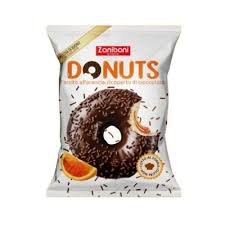 ZANIBONI DONUTS FARCITI ARANCIA E GLASSATI CIOCCOLATO PZ. 3 SING. INCARTATI GR.180