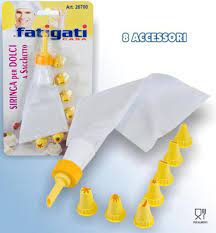 FATIGATI SIRINGA A SACCHETTO PER DOLCI 8 ACCESSORI