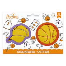 DECORA TAGLIAPASTA CAPPELLO E PALLA BASKET 2 PZ